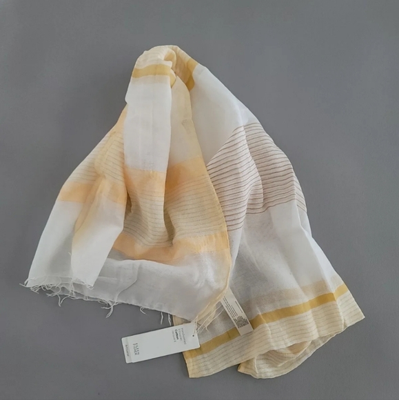 Eileen Fisher Handloomed Ethiopian Cotton Jacquard Cantaloupe Scarf $118 - Picture 5 of 8